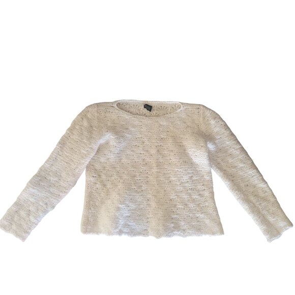 Eileen Fisher Ivory Knit Sweater S Made In Uruguay Wool Blend Long Sleeve luxury - Picture 3 of 8